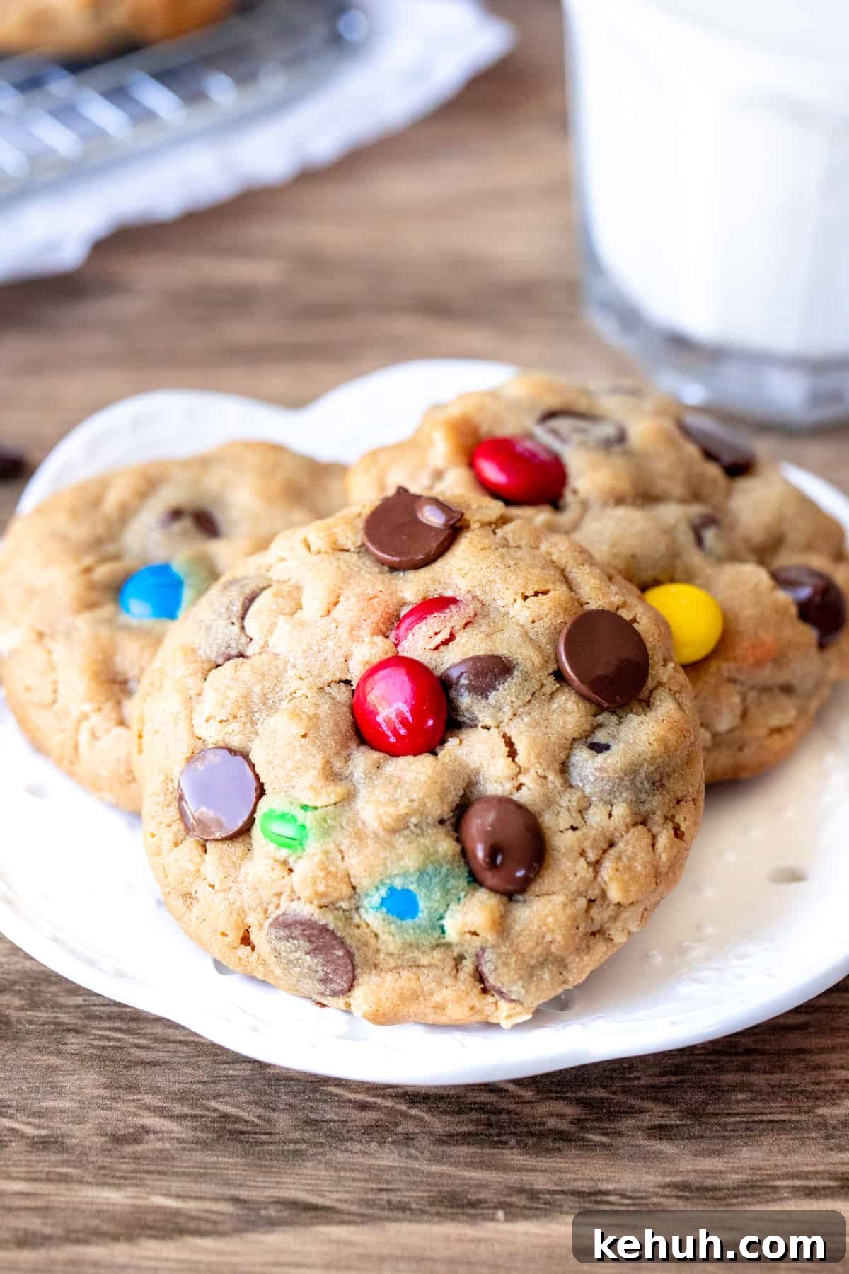 Plate of 3 monster cookies