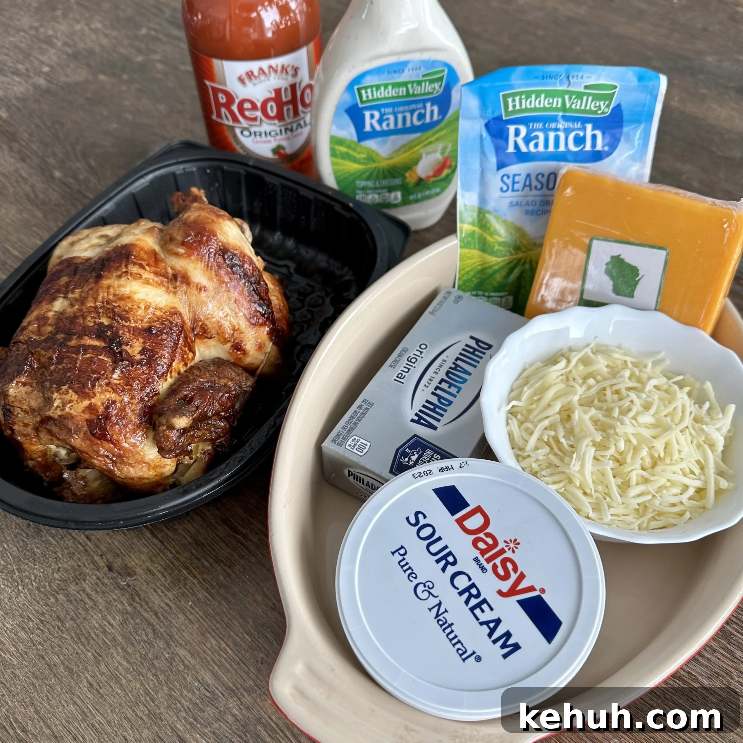 Smoked Buffalo Chicken Dip Recipe for Game Day and Parties 3 Buffalo Chicken Dip ingredients