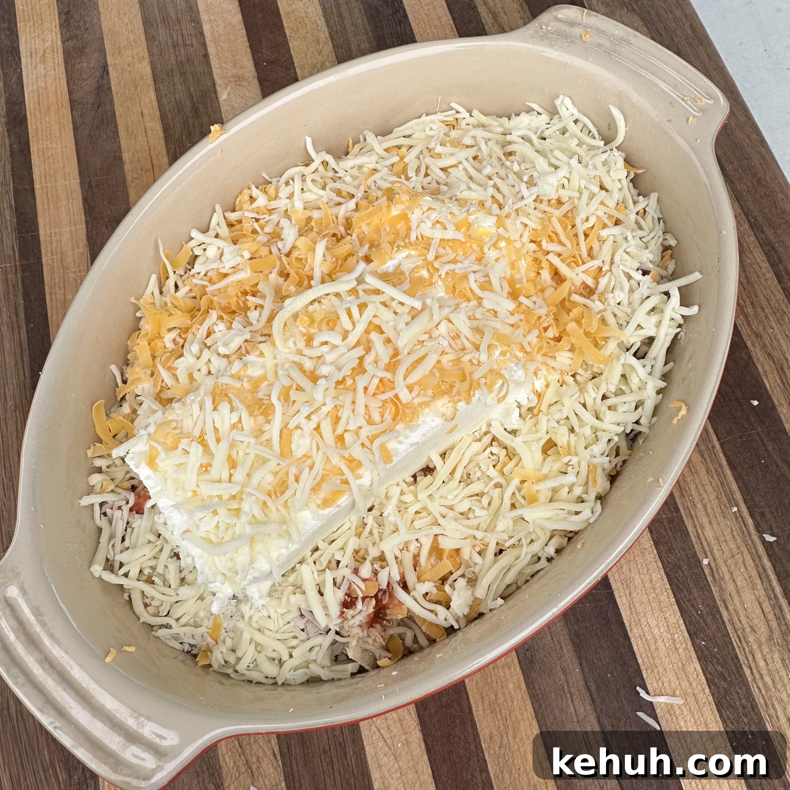 Smoked Buffalo Chicken Dip Recipe for Game Day and Parties 5 Shredded Cheese for dip