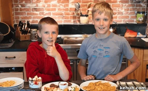 boys cooking dinner