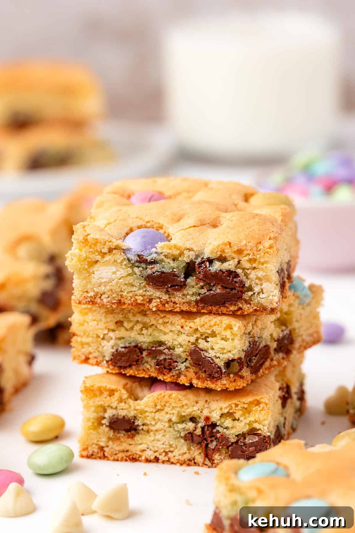 Easter cookie bars stacked