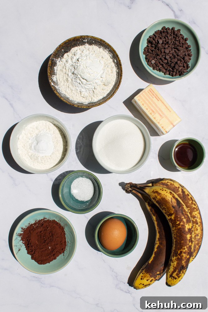 marble banana bread ingredients