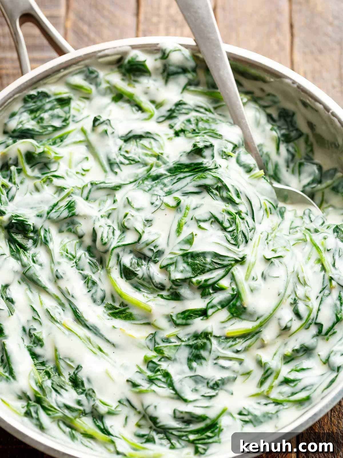 Creamy Parmesan Spinach Recipe — Quick Sautéed Side Dish 2 Easy Creamed Spinach in a bowl