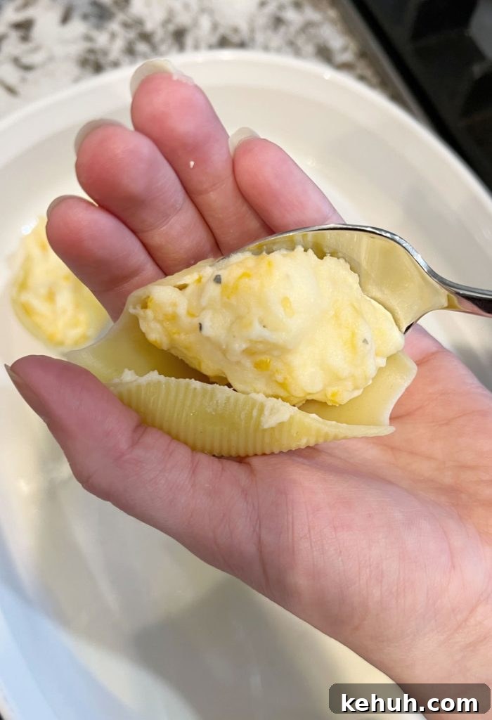 Pierogi-Stuffed Shells with Creamy Potato & Cheddar Filling 4 stuff pasta shells with mashed potato filling
