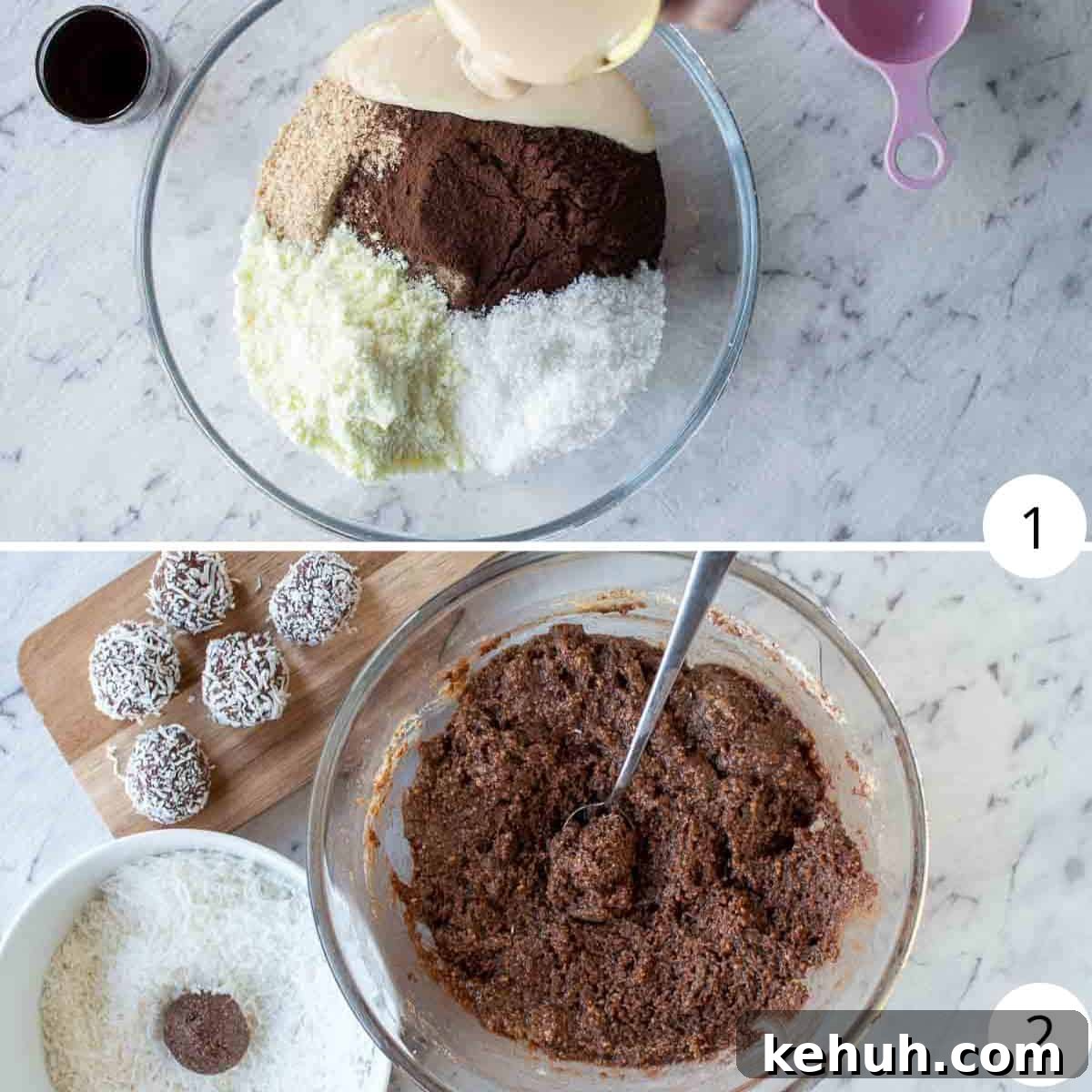 Two images showing how to make the recipe.