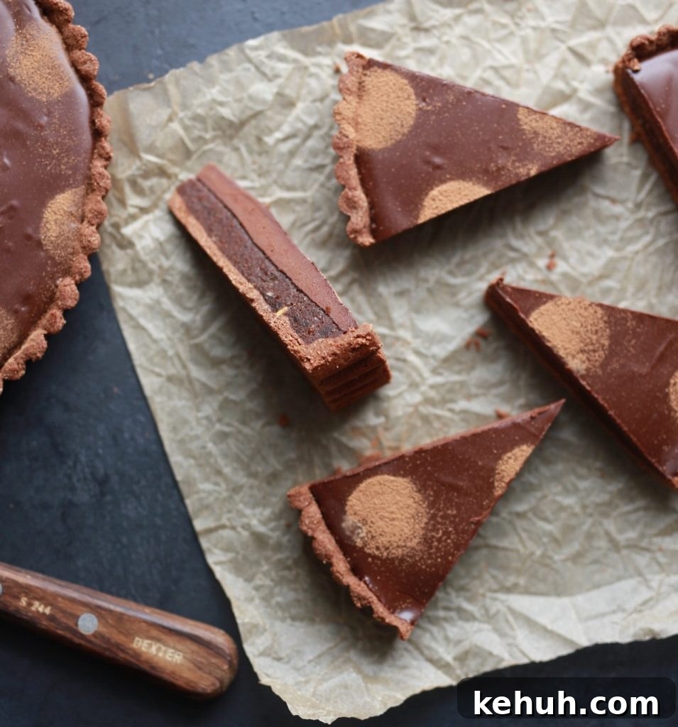 vegan gluten-free chocolate caramel tart