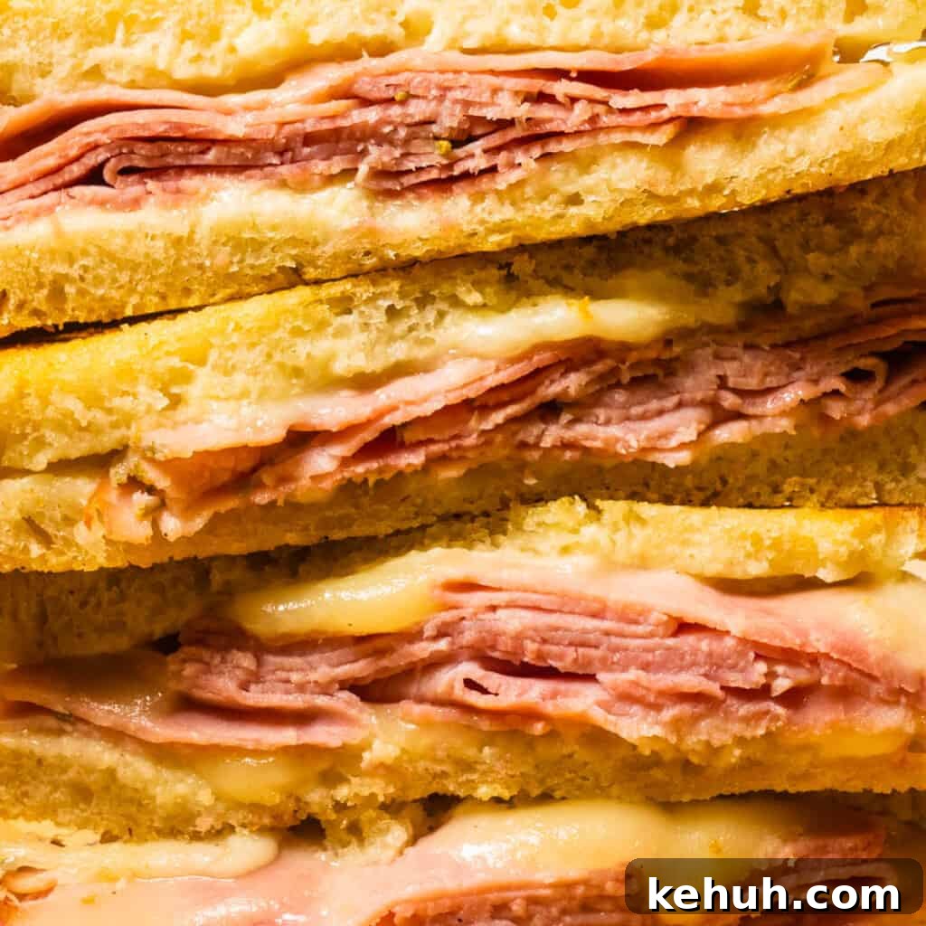 Air Fryer Ham and Grilled Cheese Sandwich Recipe 2 Air fryer ham and cheese close-up image feature