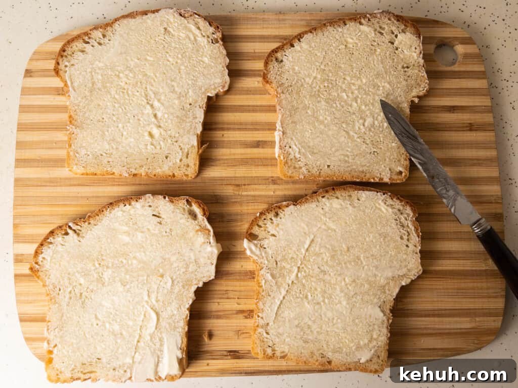 Air Fryer Ham and Grilled Cheese Sandwich Recipe 4 Ham and Cheese Sandwich in the air fryer step 1