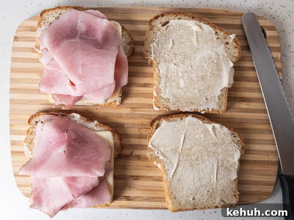 Air Fryer Ham and Grilled Cheese Sandwich Recipe 5 Cooking air fryer ham and cheese step 2