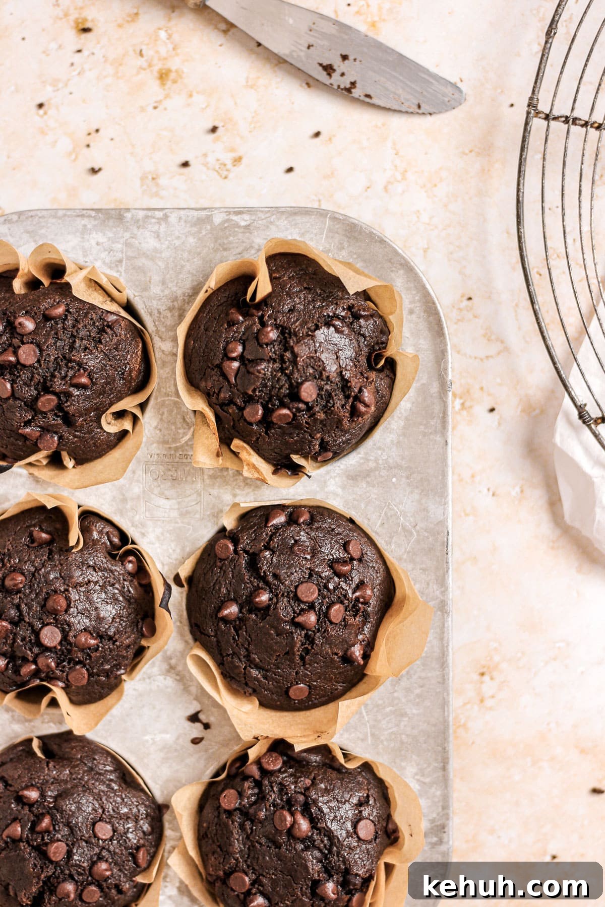 Double Chocolate Espresso Banana Muffins Recipe 6 double chocolate banana muffins with chocolate chips