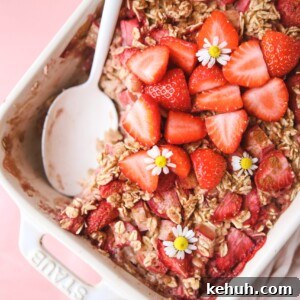 STRAWBERRY RHUBARB BAKED OATMEAL