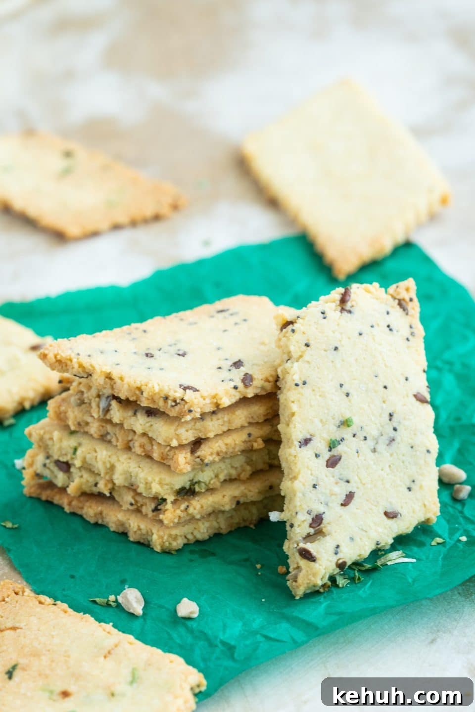 3-Ingredient Keto Low-Carb Crackers for Quick Homemade Snacks 3 Crackers without Flour Yeast and Sugar