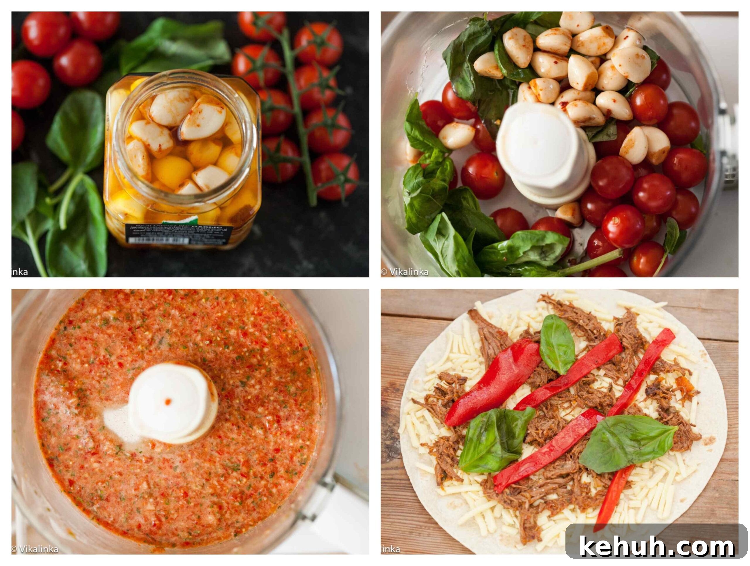 Italian Beef & Roasted Red Pepper Quesadilla Recipe 4 beef quesadilla process
