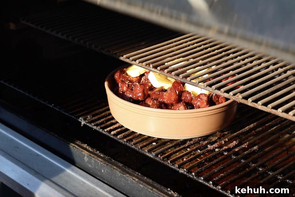Smoking burnt ends on the Traeger.
