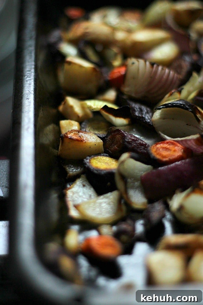 Crispy Oven-Roasted Vegetables with Garlic and Herbs 4 A combination of brightly colored roasted vegetables, crisped to perfection! Both gluten free and Paleo friendly!