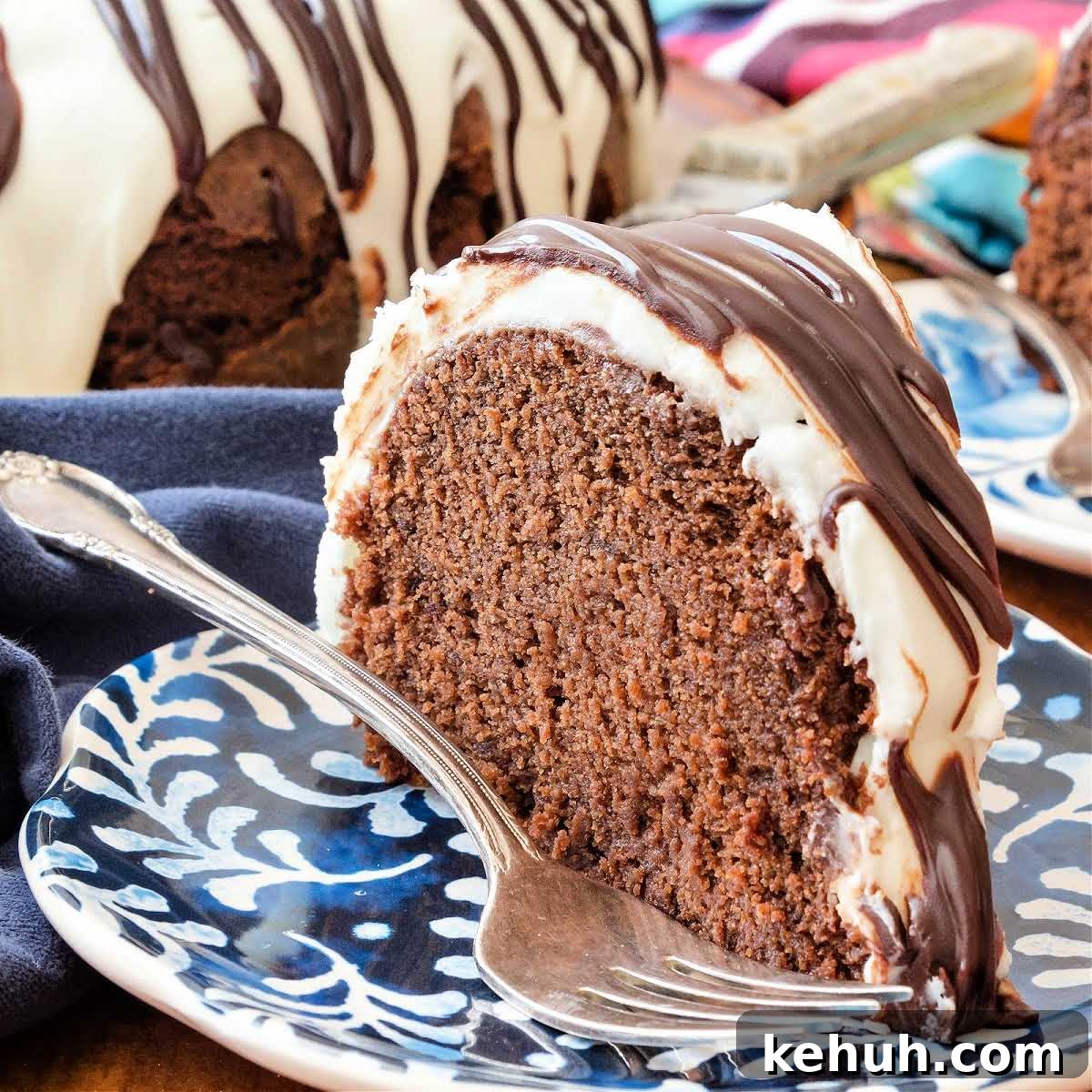 Grandma’s Oatmeal Raisin Bars Recipe for Chewy, Home-Baked Treats 8 Slice of glazed chocolate pound cake on a blue plate.