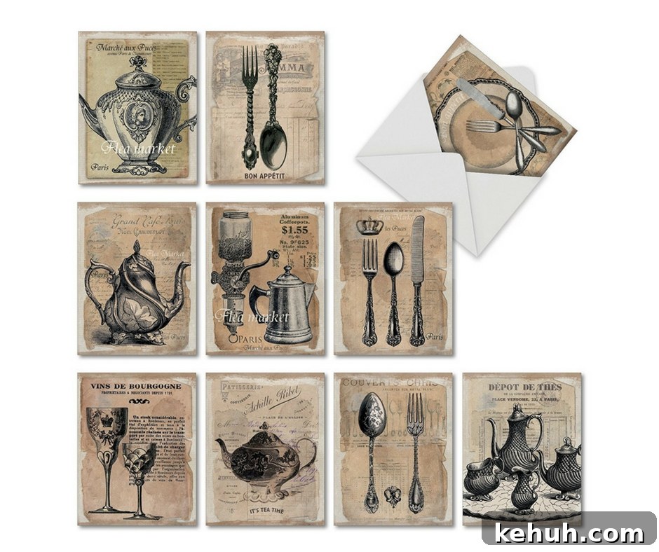 Paris Gift Guide: Perfect Presents for Lovers of Paris 11 Vintage French Note Cards.
