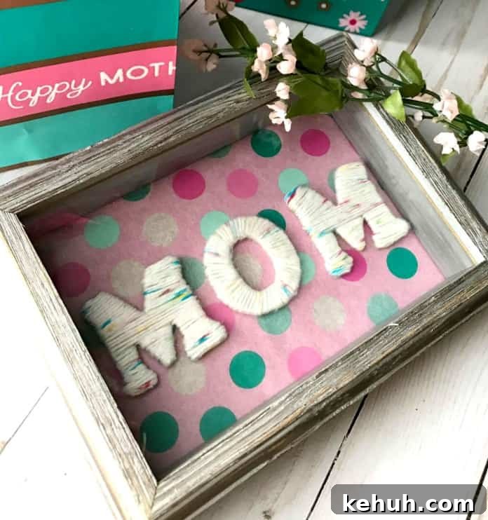 DIY Yarn Covered Letters For Mother's Day