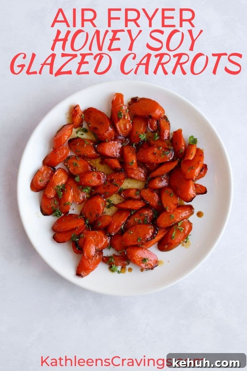 Air fryer honey soy glazed carrots