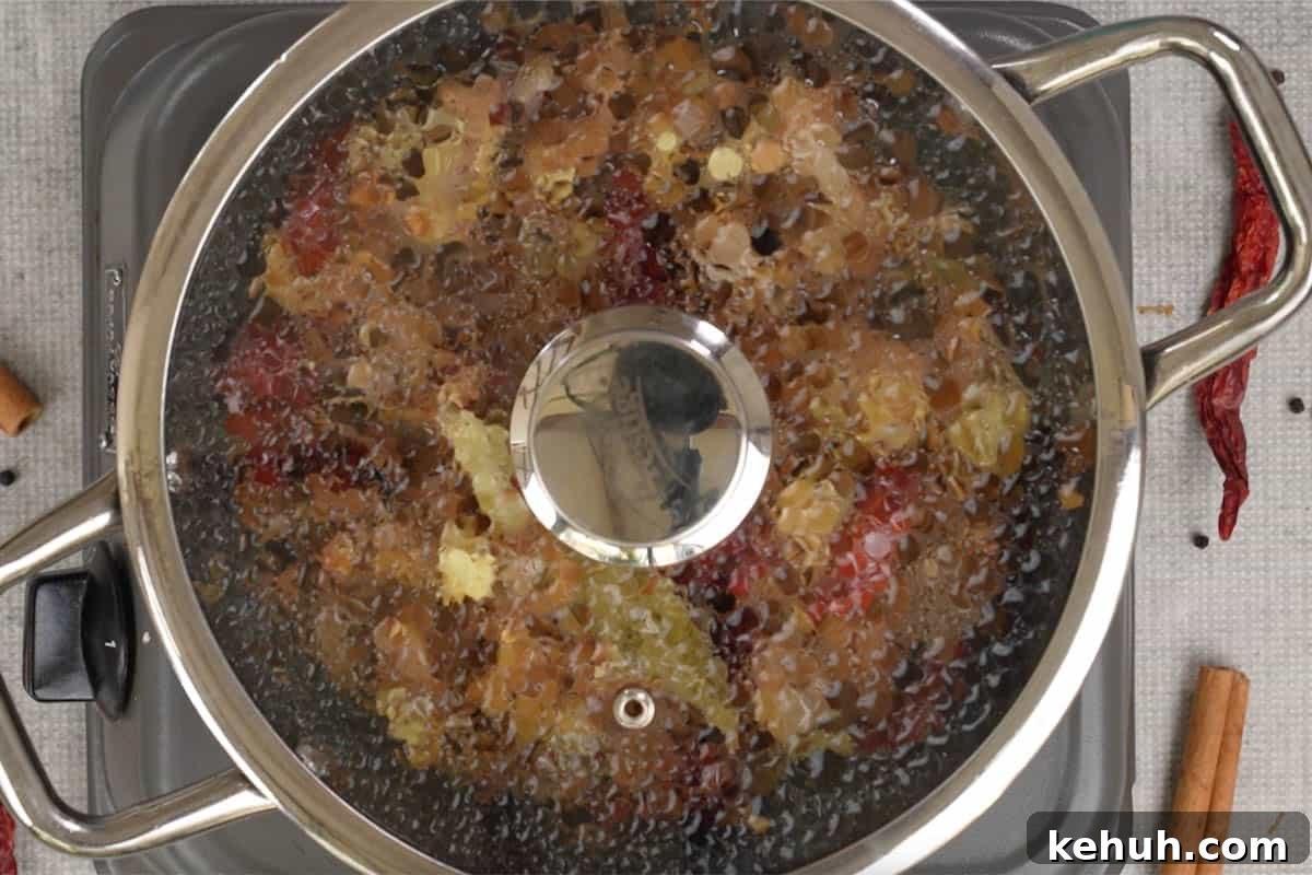 Pan covered with a lid.