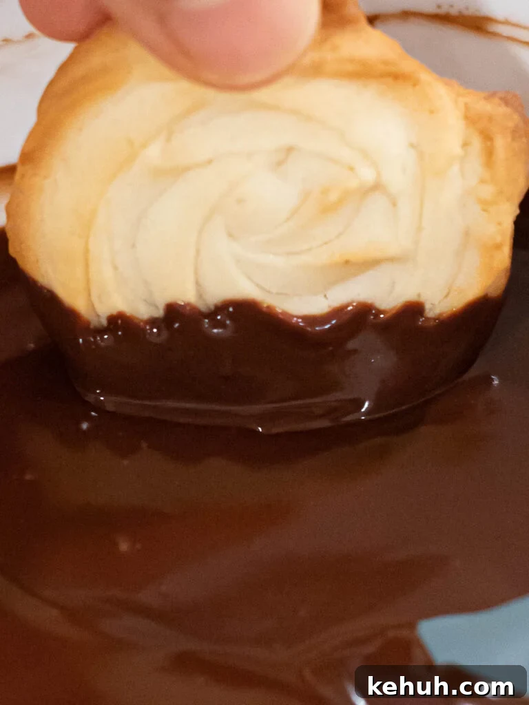 Classic Butter Cookies: Simple 6-Ingredient Recipe 14 butter cookie dipped into chocolate ganache