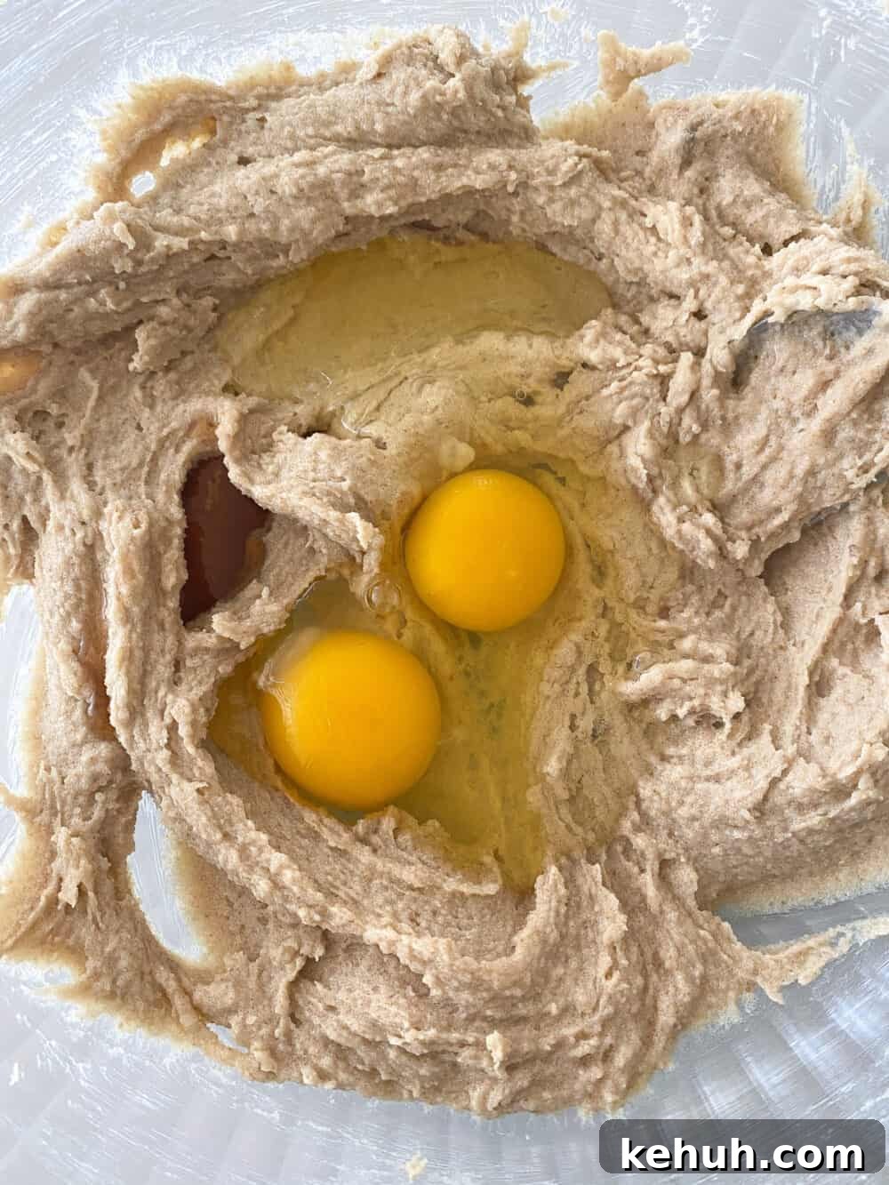 eggs and vanilla added to mixing bowl