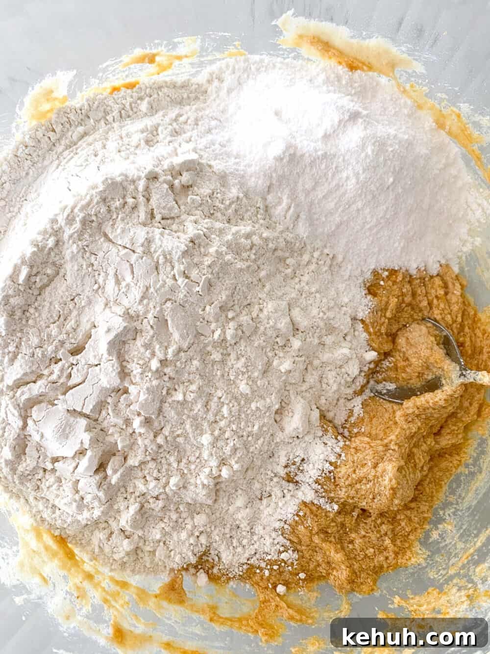 dry ingredients added to mixing bowl
