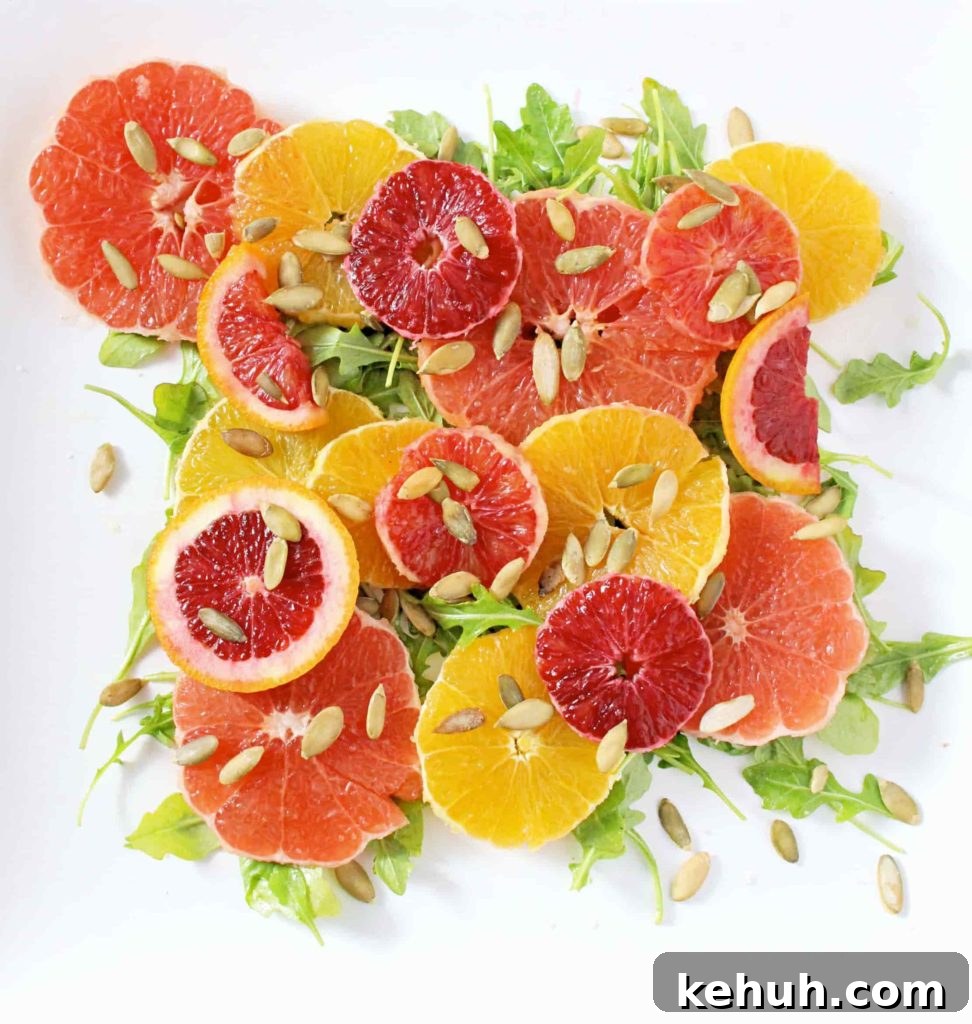 Winter Citrus & Arugula Salad with Honey-Mustard Dressing 2 Winter Citrus and Arugula Salad