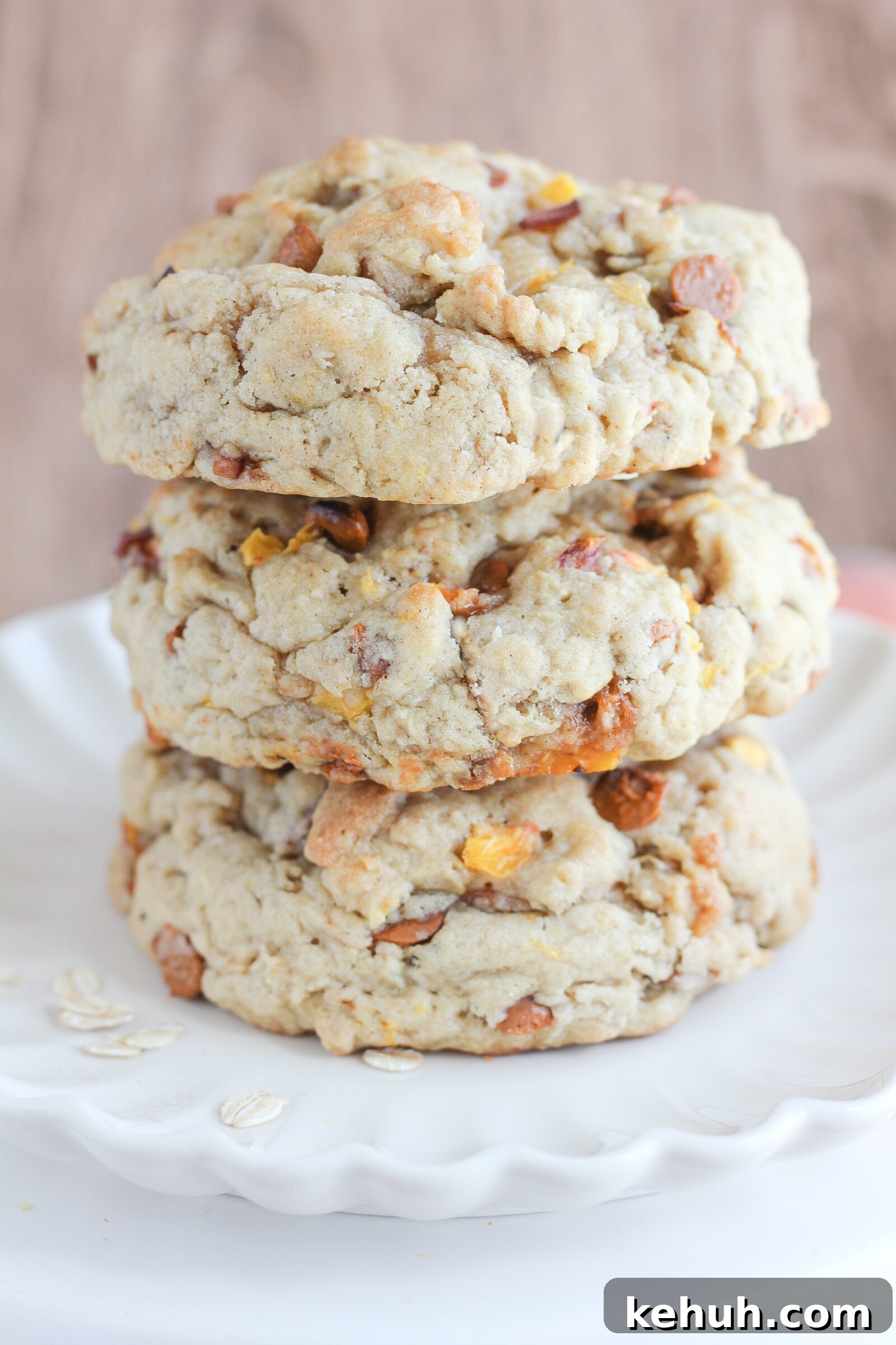 Peach cobbler cookie close-up
