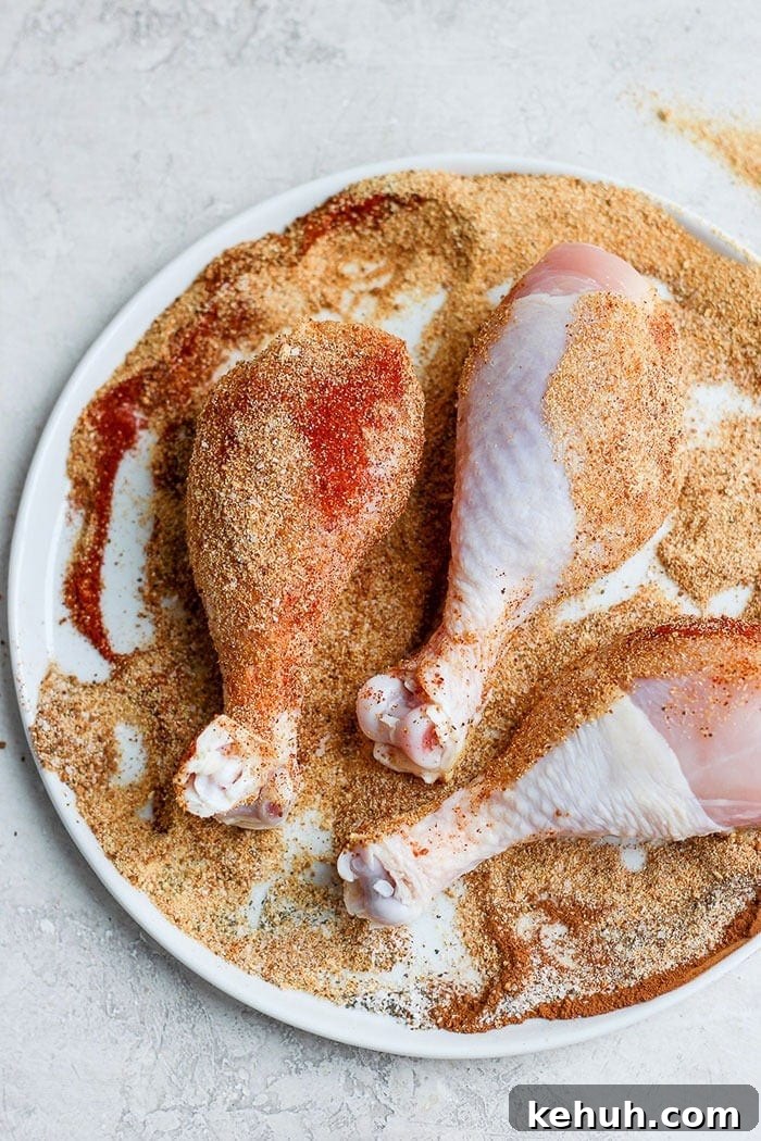 chicken with dry rub on it.