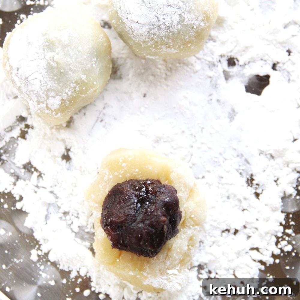 shape and cut mochi
