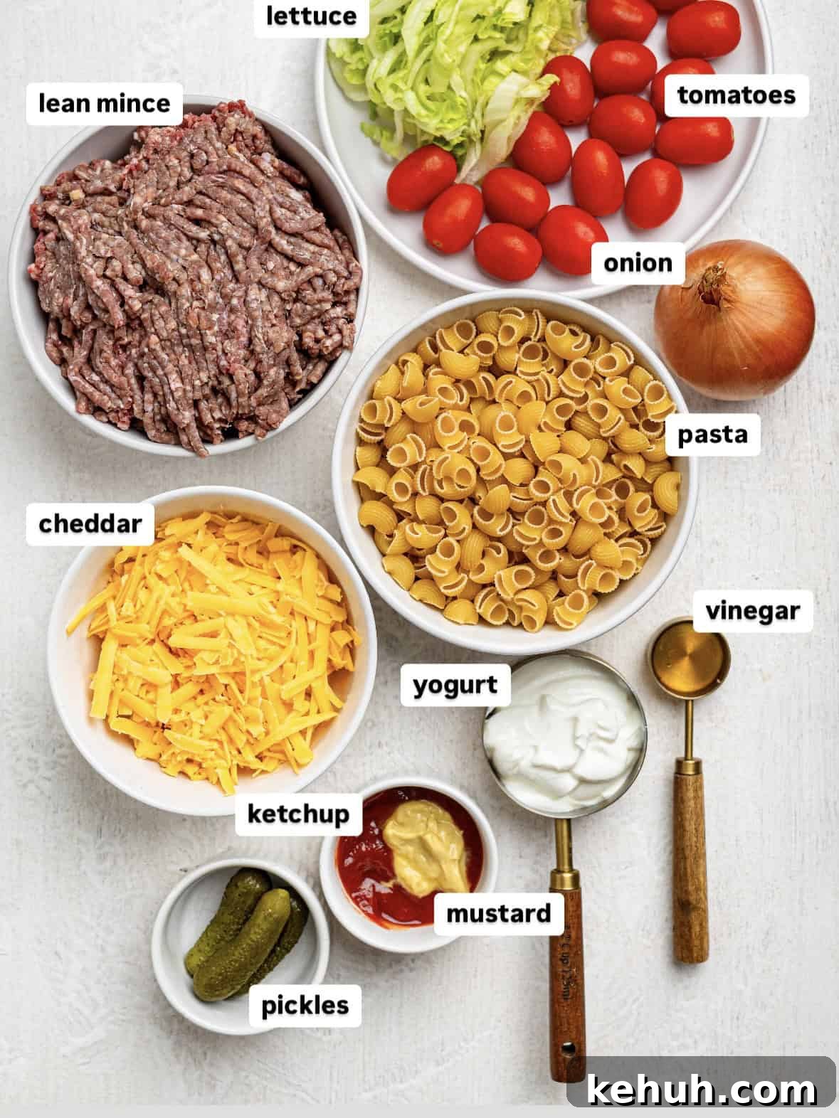 High-Protein Big Mac Pasta Meal-Prep Recipe 5 Ingredients to make big mac pasta.