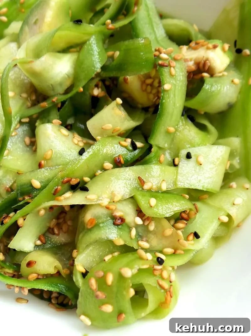 Avocado, Sesame & Cucumber Salad with Tangy Dressing 4 Easy Low-Carb Vegan Salad With Cucumber, Avocado & Sesame Seeds! Try this recipe as a delicious side dish or as a light low-carb dinner recipe! Simple, quick and tasty!