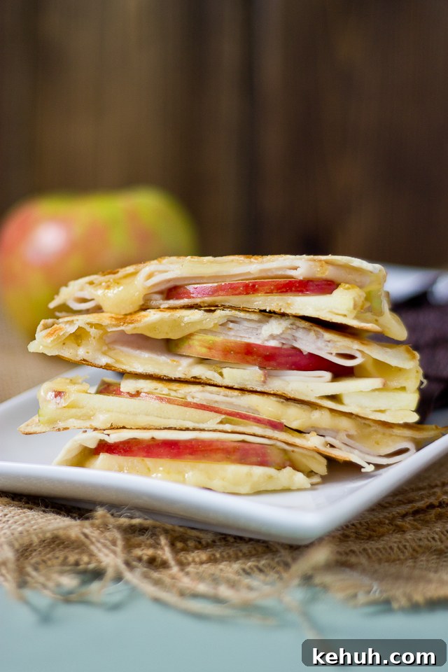Apple and fig quesadilla