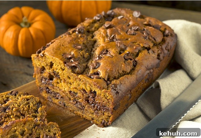 Easy super moist chocolate chip pumpkin bread — just 3 ingredients