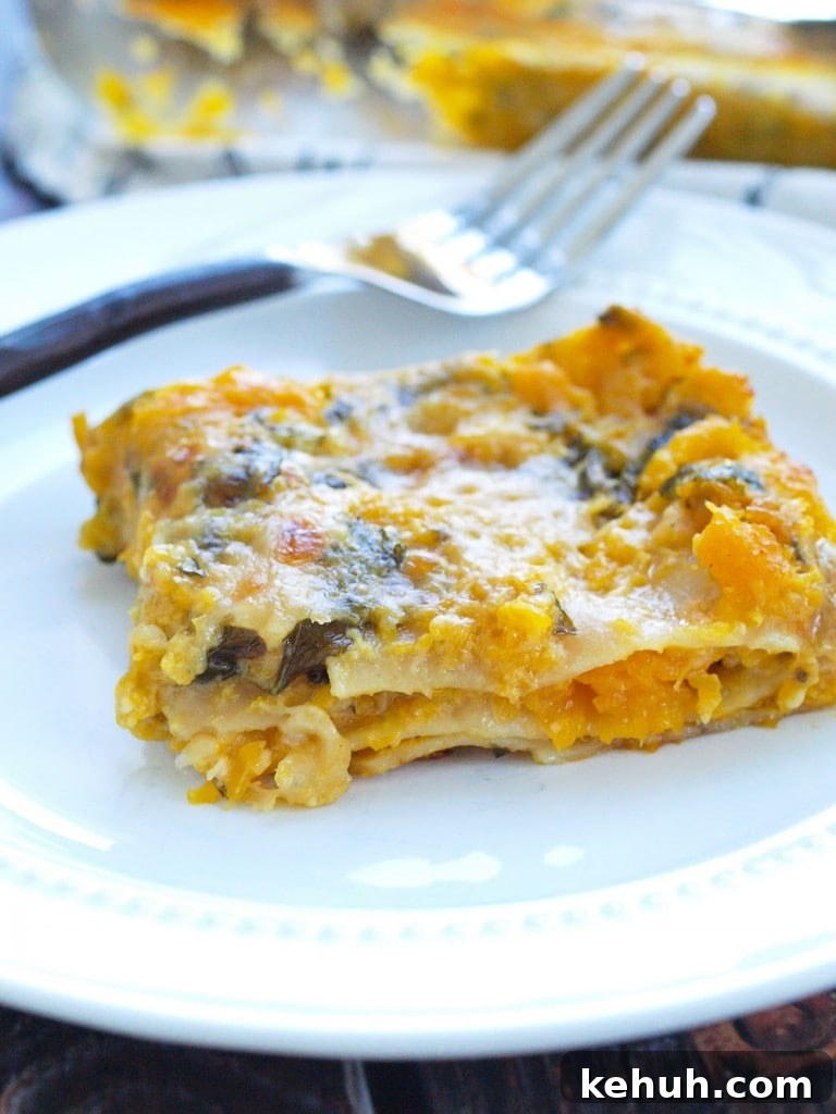 Zucchini Quinoa Lasagna | Vegetarian Gluten-Free Dinner Recipe 8 Butternut Squash and Kale Lasagna Recipe. This is the perfect fall lasagna recipe! It would make a great main-course for a vegetarian Thanksgiving, also! Love, love, love this dish!