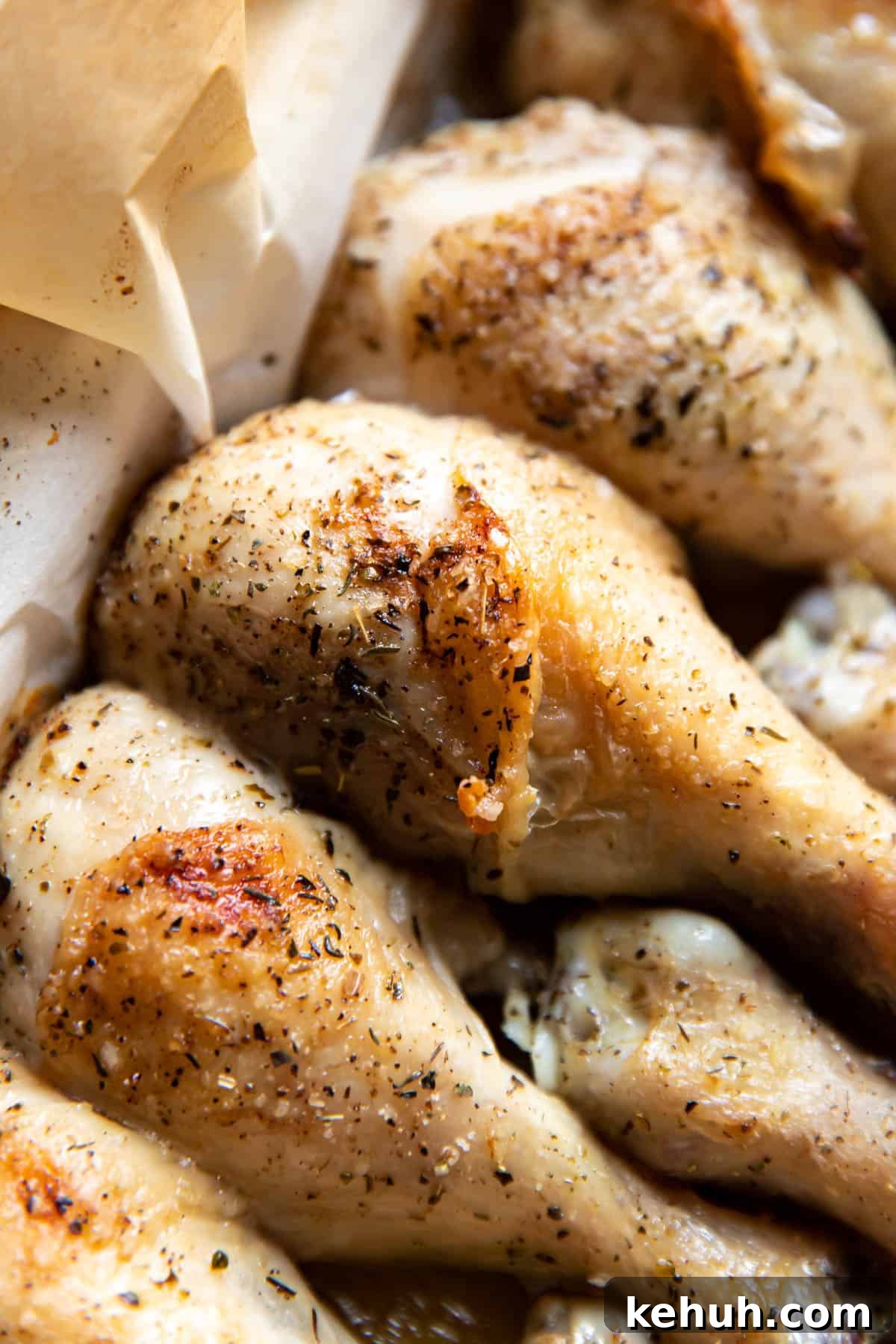chicken drums in a baking dish.