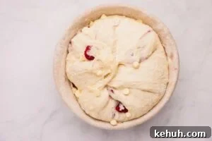 dough expanded in banneton
