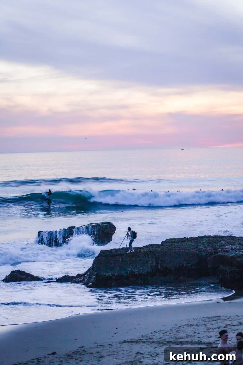 surfers out in the line up in Santa Cruz