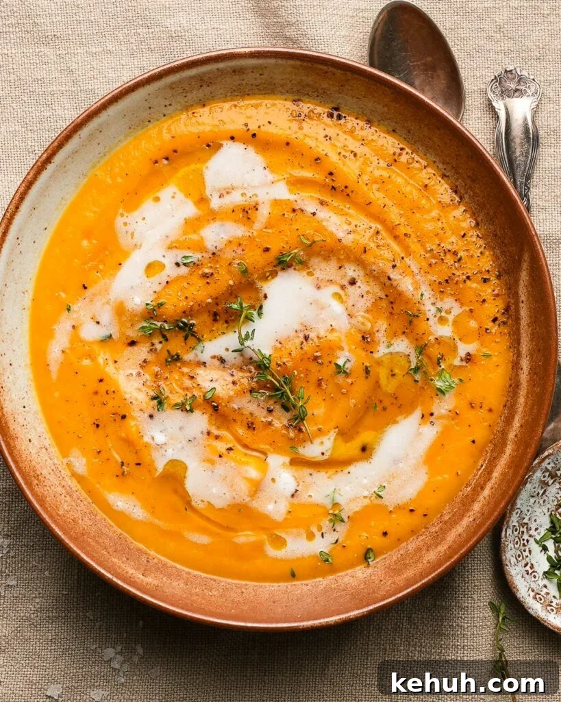 Creamy Roasted Butternut Squash Soup with Sage and Garlic 2 Roasted Butternut Squash Soup