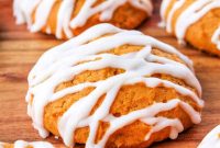 Soft Iced Pumpkin Cookies with Cream Cheese Glaze